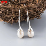 S925 Silver Freshwater Pearl Drop Earrings