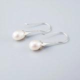 S925 Silver Freshwater Pearl Drop Earrings