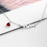 S925 ECG Heart Pendant Necklace Heart Attack Jewelry