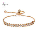 S925 Silver Box Chain Zircon Bracelet Adjustable Girl's Hand Jewelry