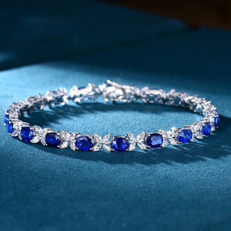 S925 Silver Royal Sapphire Bracelet for Women