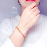 S925 Silver Citrine Colorful Bracelet Plated 18K Rose