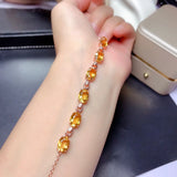 S925 Silver Citrine Colorful Bracelet Plated 18K Rose