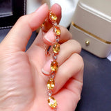 S925 Silver Citrine Colorful Bracelet Plated 18K Rose