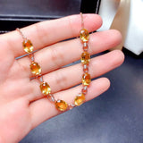 S925 Silver Citrine Colorful Bracelet Plated 18K Rose
