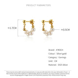 S925 Silver Pearl Beaded Earrings Rear Hanging Sweet Women's Earrings