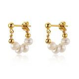S925 Silver Pearl Beaded Earrings Rear Hanging Sweet Women's Earrings