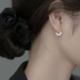S925 Silver Pearl Beaded Earrings Rear Hanging Sweet Women's Earrings