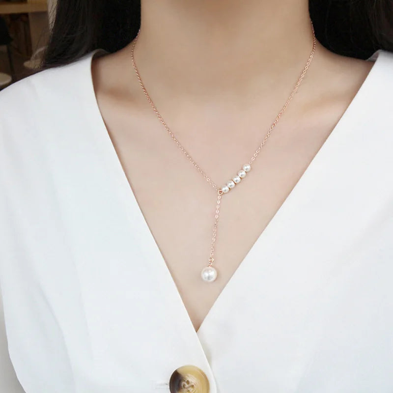 S925 Silver Single Pearl Pendant Necklace