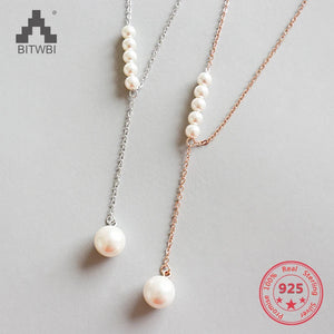 S925 Silver Single Pearl Pendant Necklace