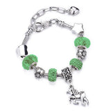 S925 Silver Unicorn Snake Bracelet Red Green Purple Romantic Jewelry