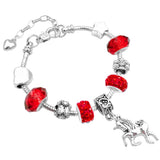S925 Silver Unicorn Snake Bracelet Red Green Purple Romantic Jewelry