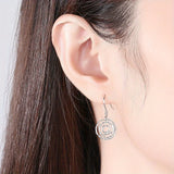 S925 Silver personalized pop round loop earrings Unisex wear