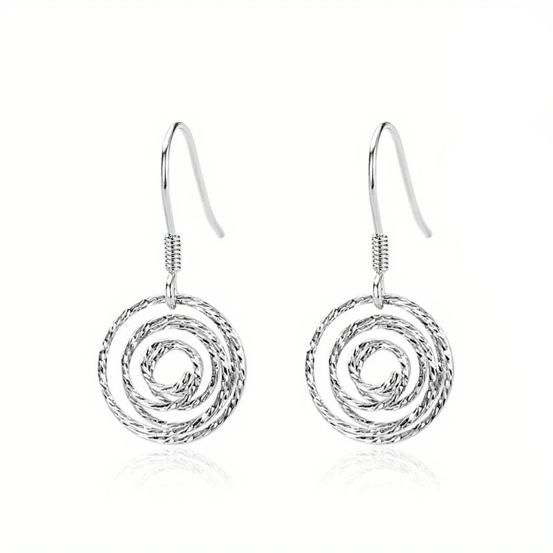 S925 Silver personalized pop round loop earrings Unisex wear