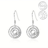 S925 Silver personalized pop round loop earrings Unisex wear