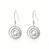 S925 Silver personalized pop round loop earrings Unisex wear