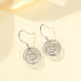 S925 Silver personalized pop round loop earrings Unisex wear