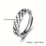 S925 Silver Irregular Retro Open Ring for Travel and Casual Gatherings