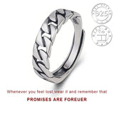 S925 Silver Irregular Retro Open Ring for Travel and Casual Gatherings