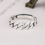 S925 Silver Irregular Retro Open Ring for Travel and Casual Gatherings