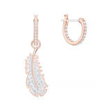 S925 Silver Feathers Earrings CZ Female Ear Studs Jewelry Romantic Gift
