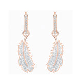 S925 Silver Feathers Earrings CZ Female Ear Studs Jewelry Romantic Gift
