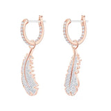 S925 Silver Feathers Earrings CZ Female Ear Studs Jewelry Romantic Gift