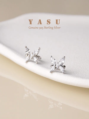 S925 Crystal Butterfly Ear Bone Clip Earrings Without Pierced