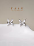 S925 Crystal Butterfly Ear Bone Clip Earrings Without Pierced