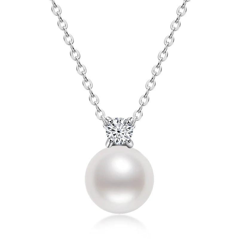 S925 Freshwater Pearl Moissanite Necklace Women Ins Jewelry