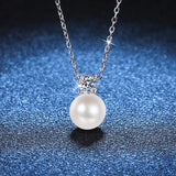 S925 Silver Freshwater Pear Moissanite Necklace Women Ins Jewelry
