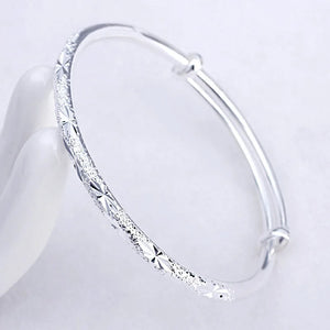 S925 Silver Stars Adjustable Bracelet Bangle Gift