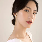 S925 Silver Gardenia Flower Earrings Retro Fairy Air Earrings