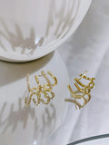 S925 Silver Gilded Earrings Female Small Four Claw Earrings