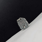 S925 Silver Goddess of Fortune Pendant Retro Matte Side Pendant