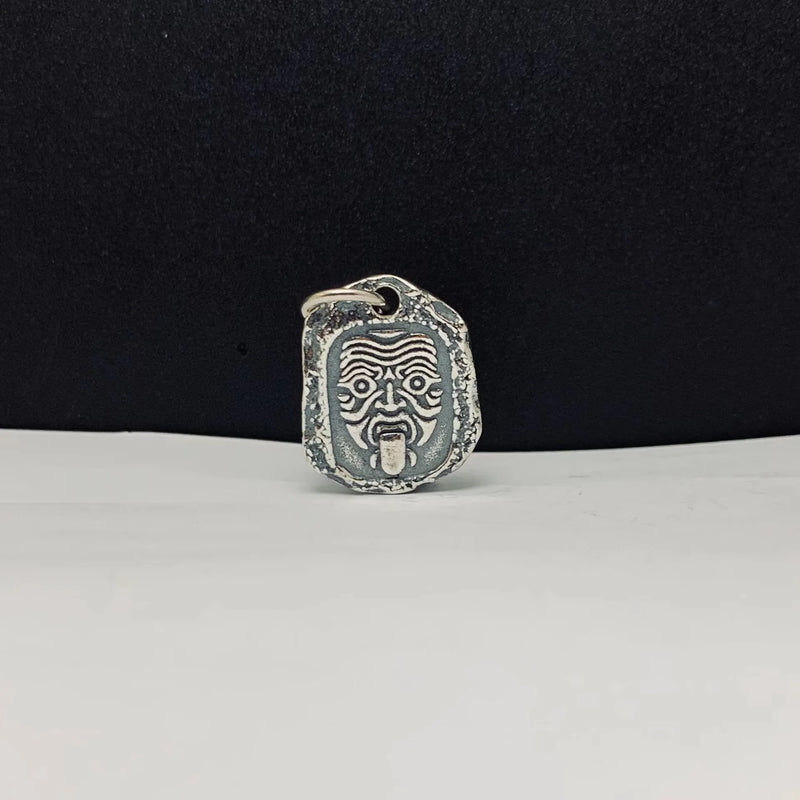 S925 Silver Goddess of Fortune Pendant Retro Matte Side Pendant