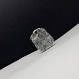 S925 Silver Goddess of Fortune Pendant Retro Matte Side Pendant