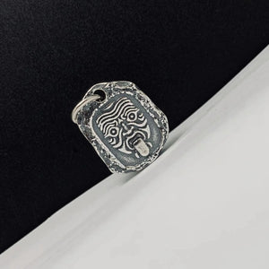 S925 Silver Goddess of Fortune Pendant Retro Matte Side Pendant