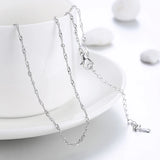 S925 Silver 18in Wave Chain Necklace Women Wedding Jewelry