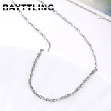 S925 Silver 18in Wave Chain Necklace Women Wedding Jewelry