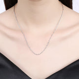 S925 Silver 18in Wave Chain Necklace Women Wedding Jewelry