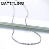 S925 Silver 18in Wave Chain Necklace Women Wedding Jewelry
