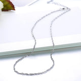 S925 Silver 18in Wave Chain Necklace Women Wedding Jewelry