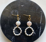 S925 Silver Stud Earring Rice Coin Pearl Wedding Jewelry