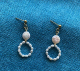 S925 Silver Stud Earring Rice Coin Pearl Wedding Jewelry