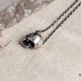 S925 Silver Gothic Punk Skull Silver Bead Pendant Thai Silver