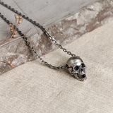 S925 Silver Gothic Punk Skull Silver Bead Pendant Thai Silver