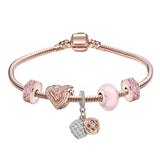 S925 Love Glass Beads Bracelet Set Romantic Gift for Women