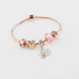 S925 Silver Love Glass Beads Chain Bracelet Set