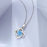 S925 Silver 4 Leaf Clover Necklace Heart Four Claws Chain